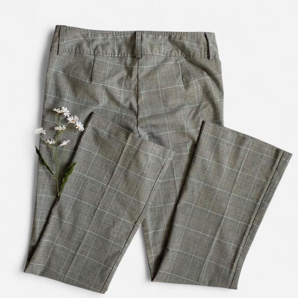 Vintage low rise gray plaid pants - Picture 2 of 8